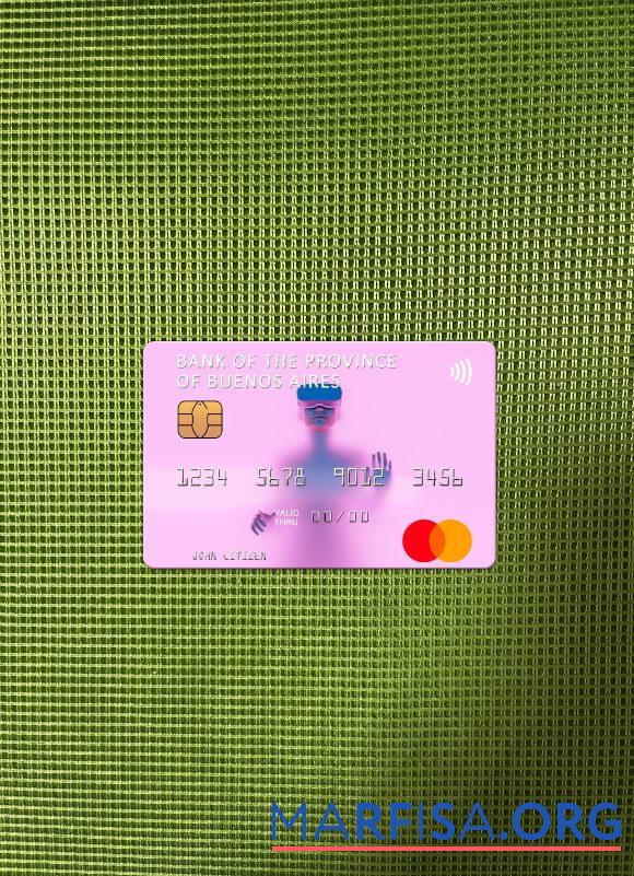 Realistic Argentina Bank of the Province of Buenos Aires mastercard photolook front template